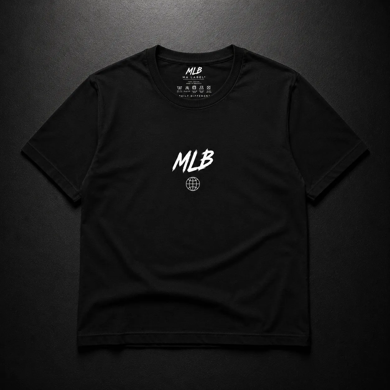 T-shirt Signature MLB noir, logo MLB et globe en poitrine